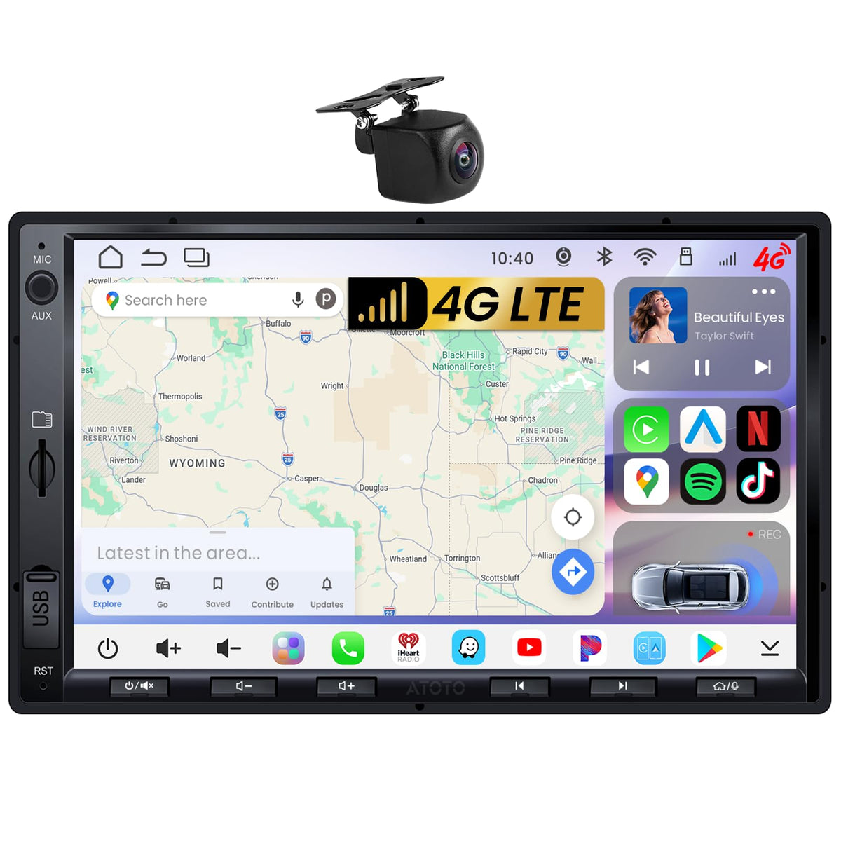 ATOTO S8L 7" Double Din Car Stereo, 4G LTE, Wireless CarPlay & Android Auto