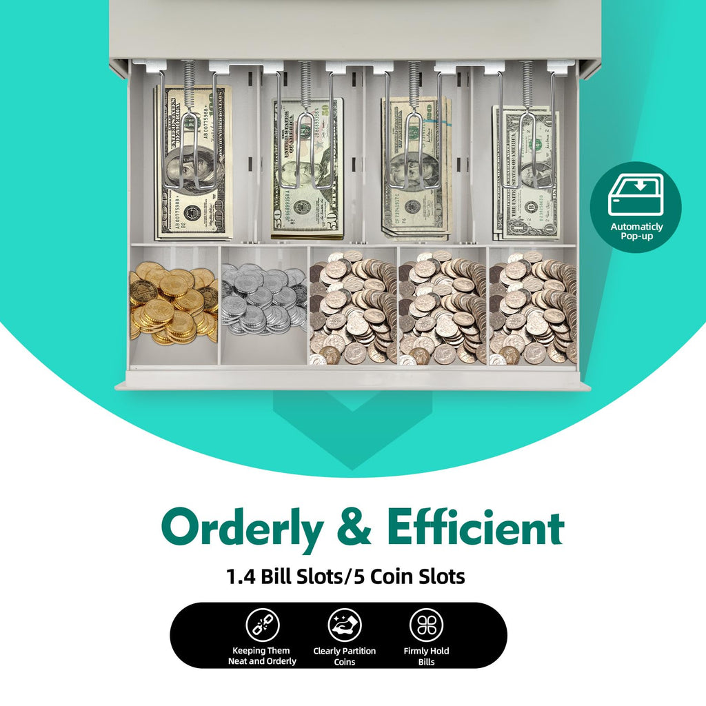 Electronic Cash Register, 48 Keys 8 Digital LED Cash Register