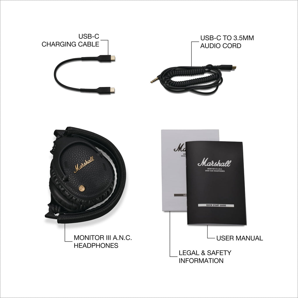 Marshall Monitor III ANC Wireless Over-Ear Headphones - Black