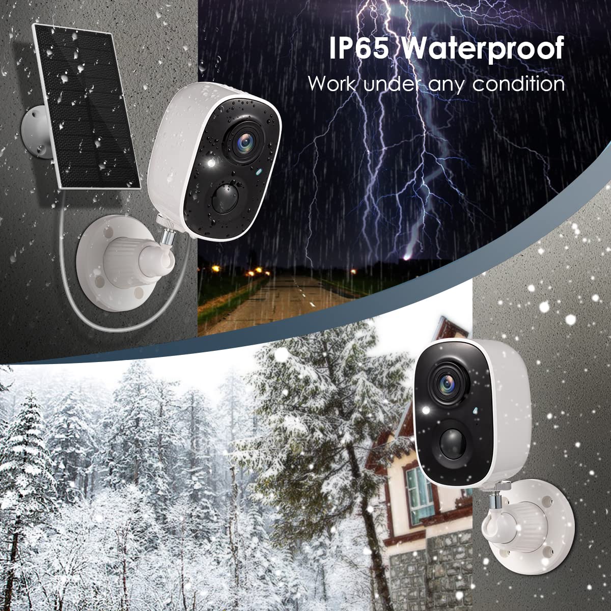 GMK 4 Pack Solar Camera System, Security Cameras Wireless Outdoor, 2K Video
