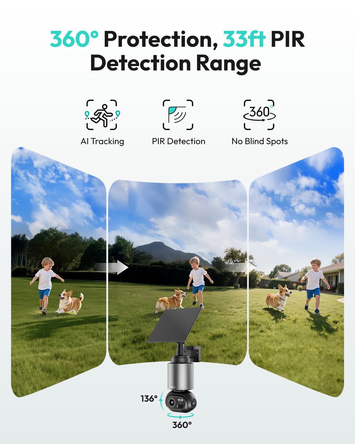 BOTSLAB 4K Security Camera Wireless Outdoor, 4 Cam-Kit, 32GB Local Storage