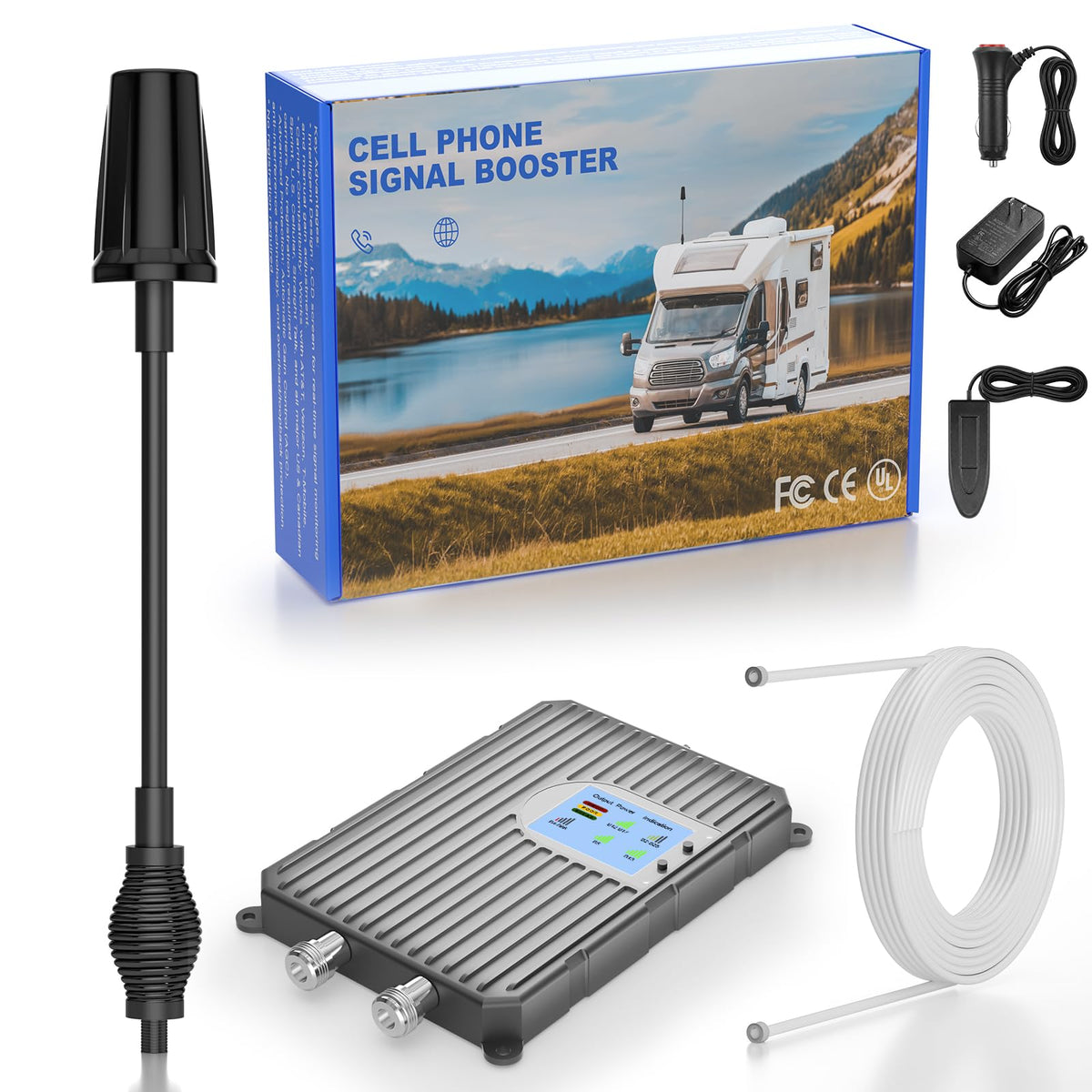 Cell Phone Signal Booster for Truck RV Overland Off-Road Vehicle, Compatible with AT&T T-Mobile 5G 4G LTE 3G for Band 4/12/17/5/2/25, FCC Approved | NOT Compatible with Verizon Band 13