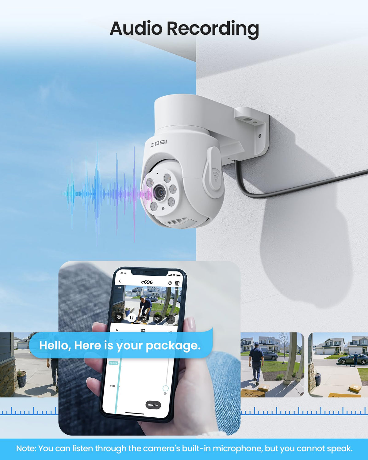 ZOSI 5MP Pan/Tilt Security Camera System, 8pcs 1080P Wired Cameras, 1TB HDD