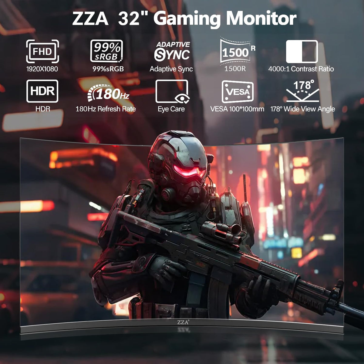 32 Inch Curved Gaming Monitor 180hz,Computer Monitor 32 Inch FHD 1080P 1500R |1ms (GTG) | HDR 600|Curved|122% sRGB|DP/HDMI|VESA|FreeSync & G-Syn,Mount Business, Office, Casual Gaming Monitors