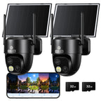 MUBVIEW Dual-Lens Solar Security Camera, 4K Pan Tilt Wireless Outdoor Cam