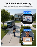 4K Solar Security Cameras Wireless Outdoor Home System, 4-Cam Kit