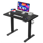 HUANUO 55x28 Inch Electric Standing Desk, Adjustable, Light Vintage Brown