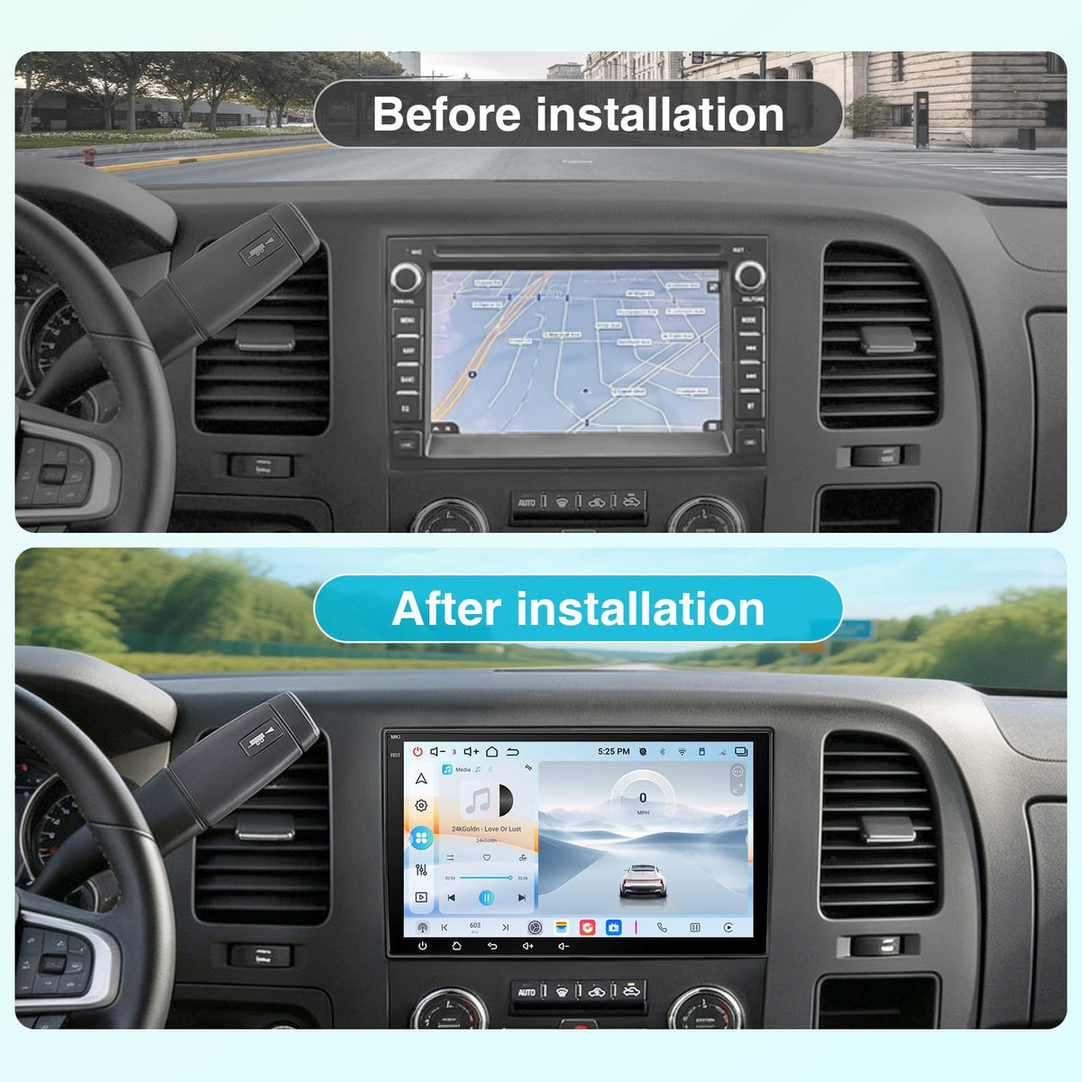 Austa 8" Car Stereo for Chevy Silverado/GMC Sierra 2007-2013, CarPlay