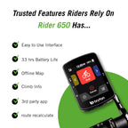 Bryton Rider 650 Sensor Bundle 2.8 Inch Color LCD Touchscreen GPS Bike/Cycling Computer, Preloaded USA Map, Compatible with Bike Radar, 33hrs Long Battery Life, Navigation Waterproof