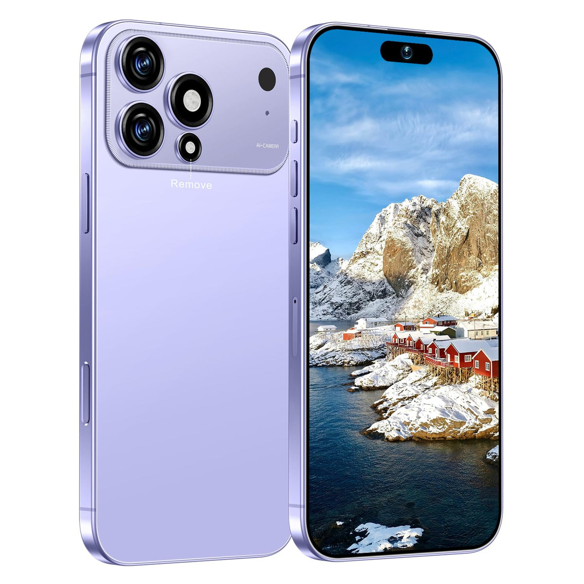 Huness 17 PM 16+1TB Unlocked Cell Phone,6.9" HD Screen Unlocked Phones,Android 15 7000mAh Long Battery Life Smartphone,5G/Dual SIM/Fingerprint Button Unlock/Photos/Face ID (Wine Red)