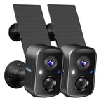 Hiseeu Solar Camera Security Outdoor, 4 Pack 100% Wireless 4MP WiFi Cameras