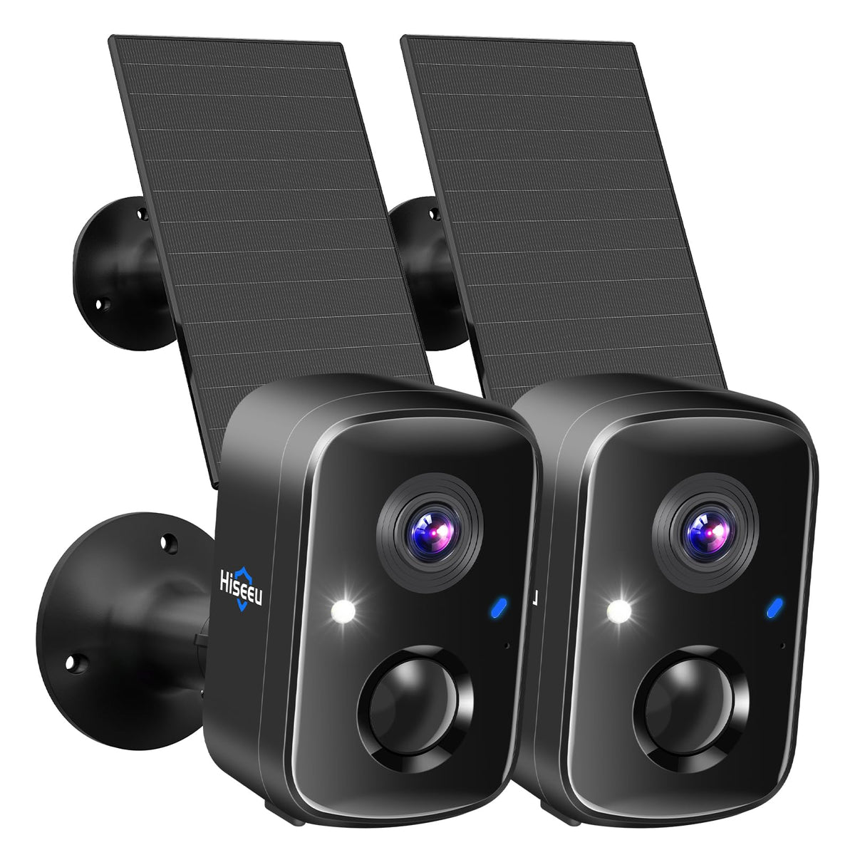 Hiseeu Solar Camera Security Outdoor, 4 Pack 100% Wireless 4MP WiFi Cameras