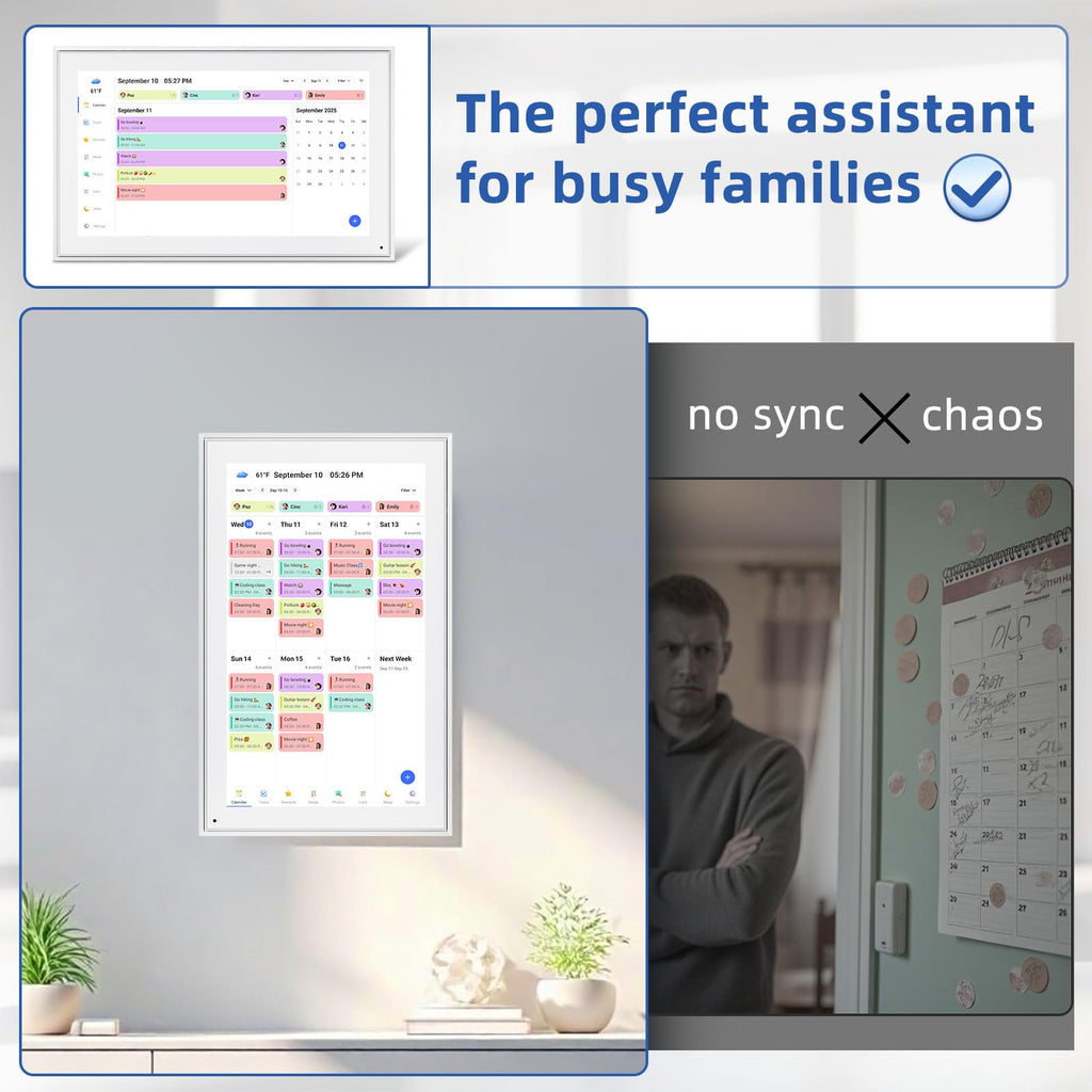 21.5" Digital Wall Calendar with Chore Chart & Planner