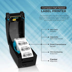 SNBC BTP-L520 Thermal Label Printer, Serial, Built-in Peeler, High-Speed 4" Label Printing for Shipping, Barcode, Retail and Office Use (Black)