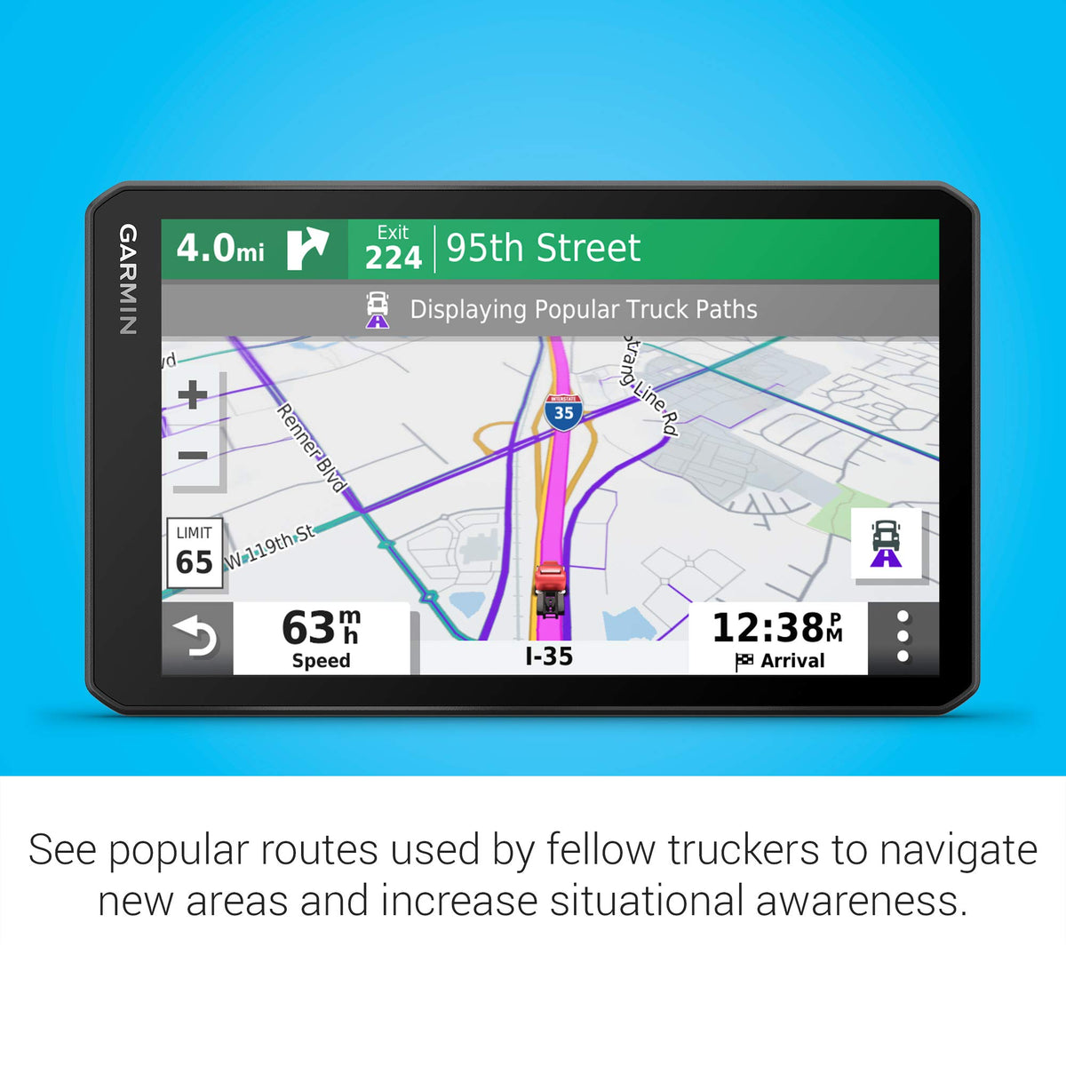 Garmin 010-02313-00 dezl OTR700, 7-inch GPS Truck Navigator, Easy-to-Read Touchscreen Display, Custom Truck Routing and Load-to-Dock Guidance