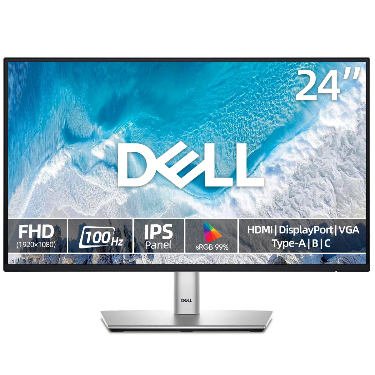 Dell 24 inch Monitor, FHD (1920 x 1080), IPS Display, 144Hz Refresh Rate, AMD FreeSync, 1ms MPRT, Anti-Glare Screen, for Home Office & Gaming, 2 X HDMI 1.4, Ultra-Thin Bezel, VESA, Tilt Adjustable