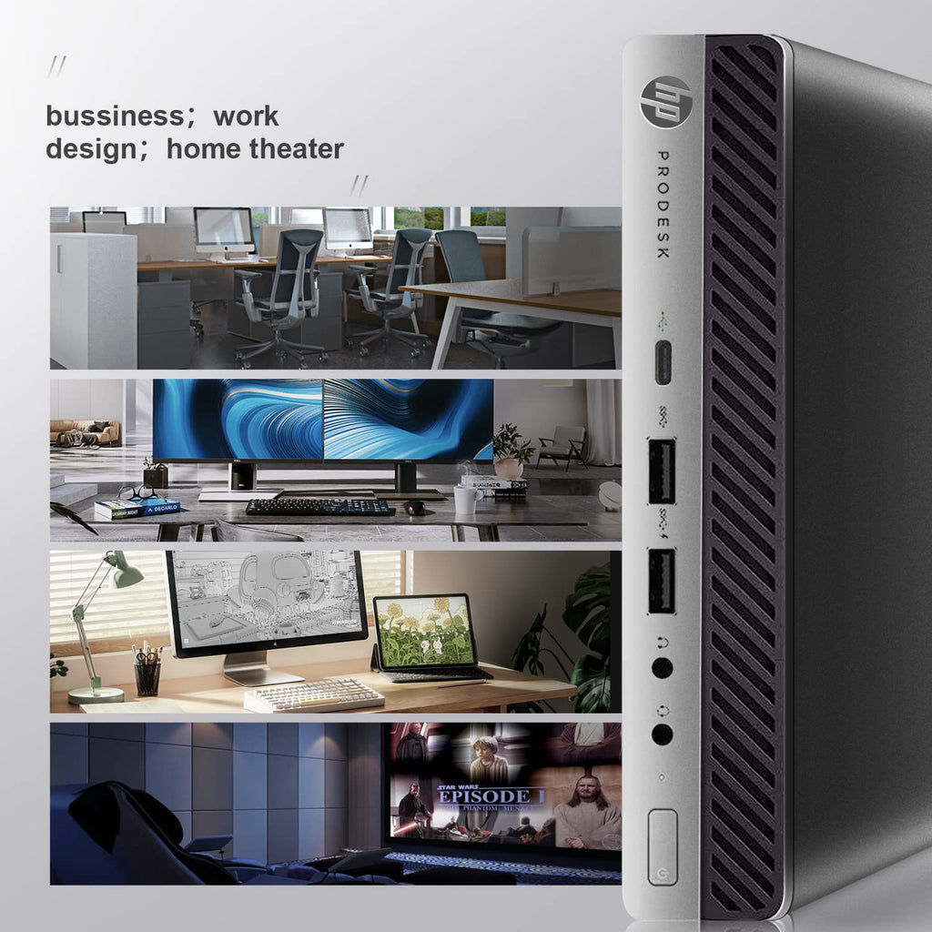 HP ProDesk 400 G3 Mini Computers Office Micro Desktop,i5 Tiny Desktop PC WiFi Business,7500t,8GB DDR4,256GB SSD,Built in WiFi+BT,HDMI,Windows 10,Wireless Keyboard and Mouse + TJJ Mouse Pad(Renewed)