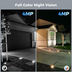 Hiseeu Solar Camera Security Outdoor, 4 Pack 100% Wireless 4MP WiFi Cameras