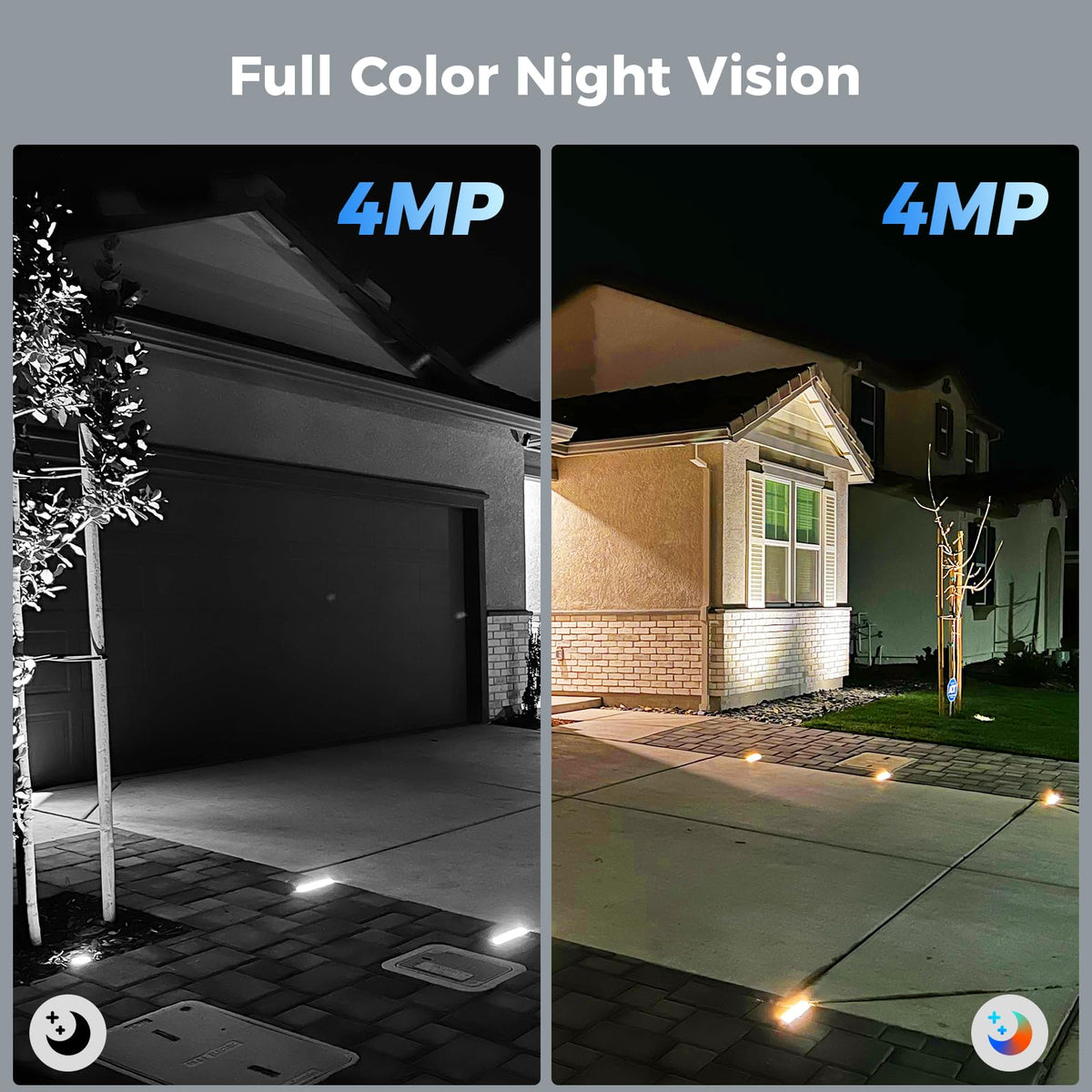 Hiseeu Solar Camera Security Outdoor, 4 Pack 100% Wireless 4MP WiFi Cameras