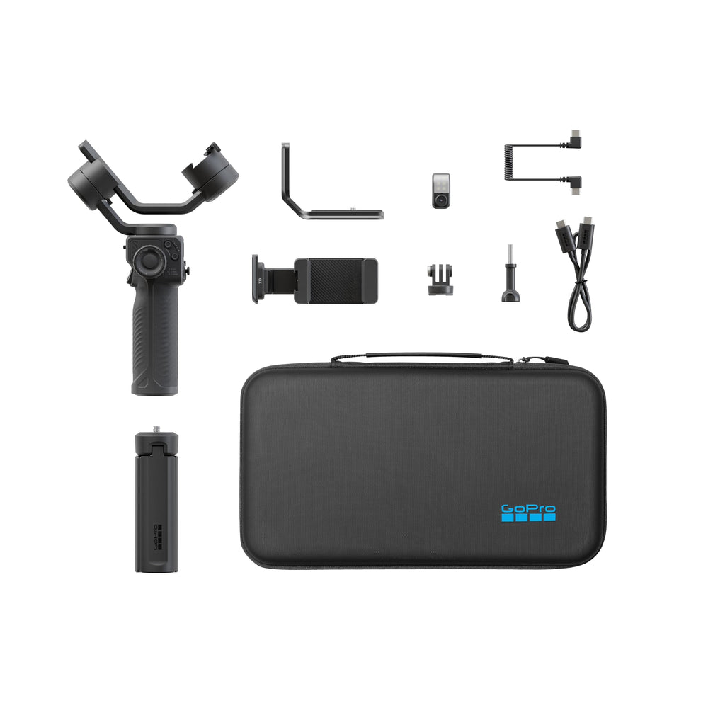 GoPro Fluid Pro AI 3-Axis Gimbal Stabilizer for GoPro Cameras and Smartphones, Subject Tracking, Lighting, Wireless Camera Control, Portable, Vlogging, 360° Rotation, Device Charging