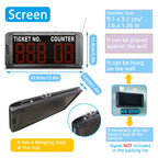 Multi-Window Take a Number System Wireless Queue Management System with LED Digital Display & Voice Broadcast 15 Counter Call Buttons for Bank Clinic Hospital Waiting Room