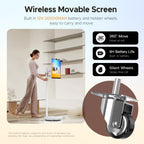 32" Smart Portable TV on Wheels, FHD Touchscreen Rolling Monitor