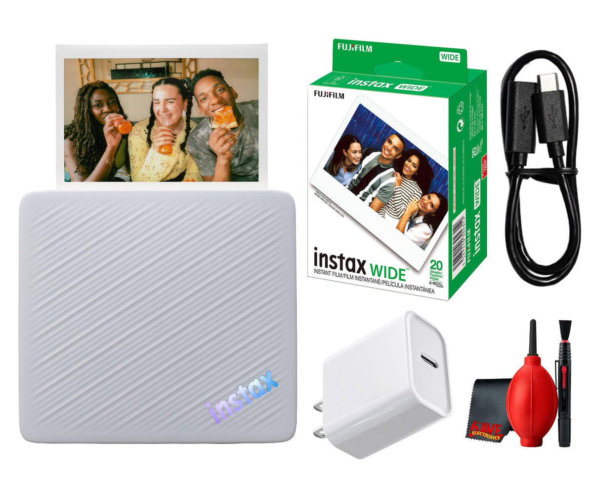 Fujifilm Instax Link Wide 2 Smartphone Printer Blue Bundle