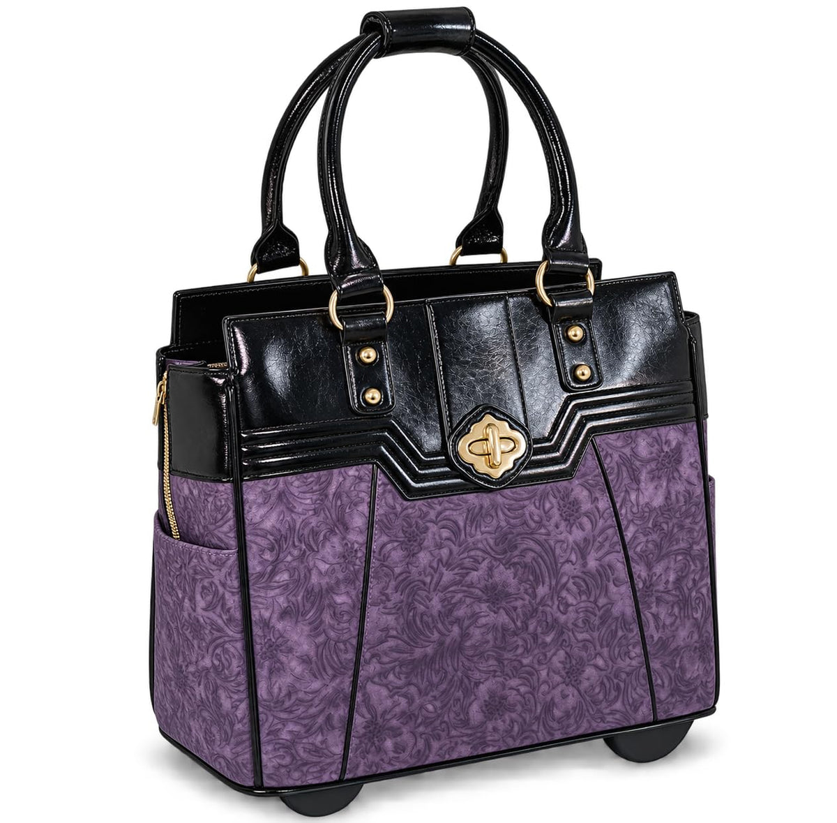 JKM and Company Alligator Compatible With Computer iPad, Laptop Tablet Rolling Tote Bag Briefcase Carryall Bag