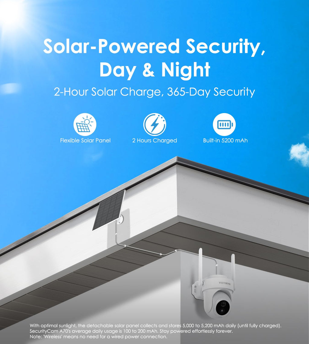 4K Solar Security Cameras Wireless Outdoor, 2-Cam Kit, No Subscription