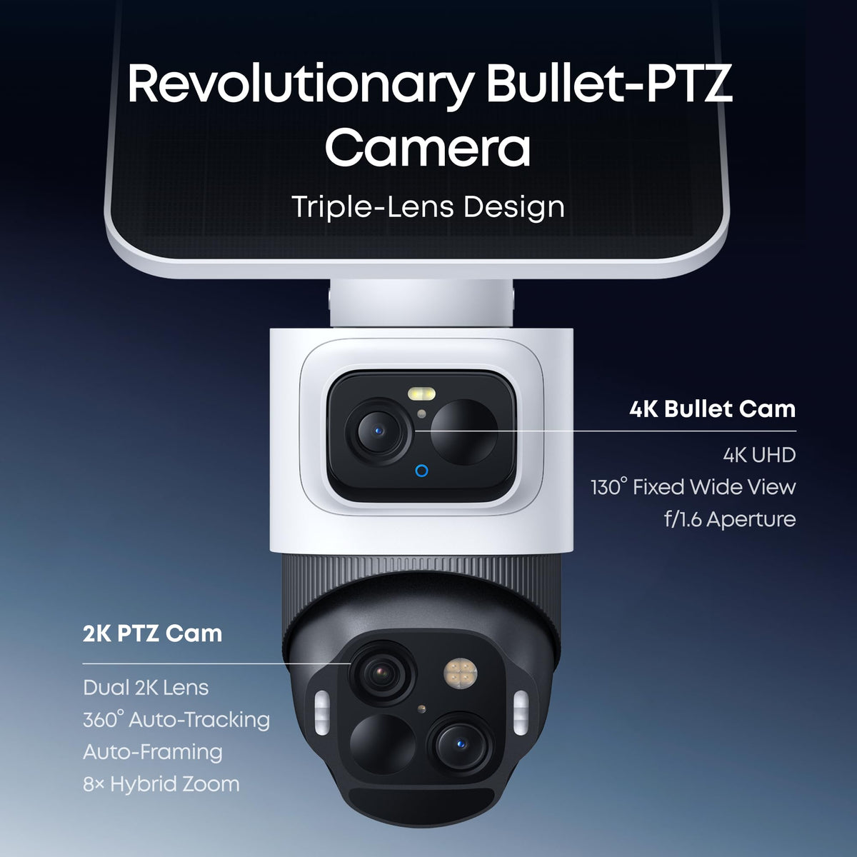 eufy Security eufyCam S4, 4-Cam Kit, 4K Solar, 3-Lens PTZ