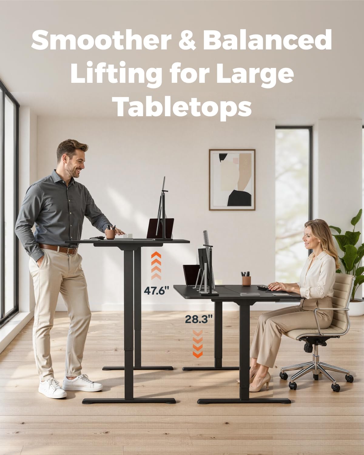 79''x31''Dual Motor Adjustable Large Standing Desk for Home Office
