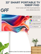 GFF Smart Portable TV, Touch Screen on Wheels, EDLA Certified, 1080P,22inch