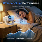 【Google TV & 4K】Smart Projector with WiFi and Bluetooth, VISSPL AI Auto Focus & Auto Keystone Portable Outdoor Projector, Voice Control Movie Gaming Projectors for Bedroom/Ceiling