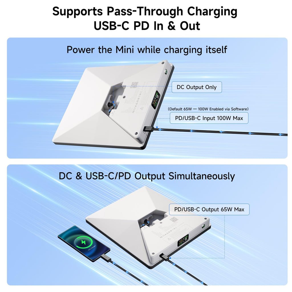 Starlink Mini Battery Pack,99Wh,4+H Runtime,USB-C In/Out for Camping