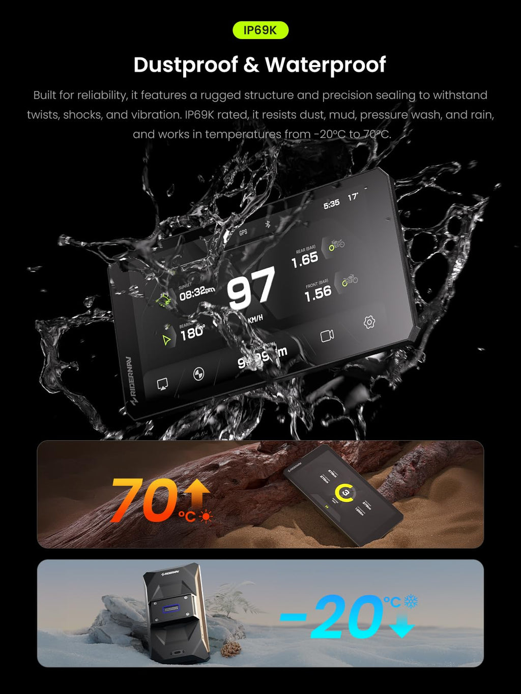 R7M 7" Wireless Motorcycle CarPlay & Android Auto for BMW Motorcycles - Native Wonder Wheel & Action Camera Control (GoPro/Insta360)| TPMS/RPM| OTA Updates|1200-Nit IP69K GPS | Nav Prep 5/6