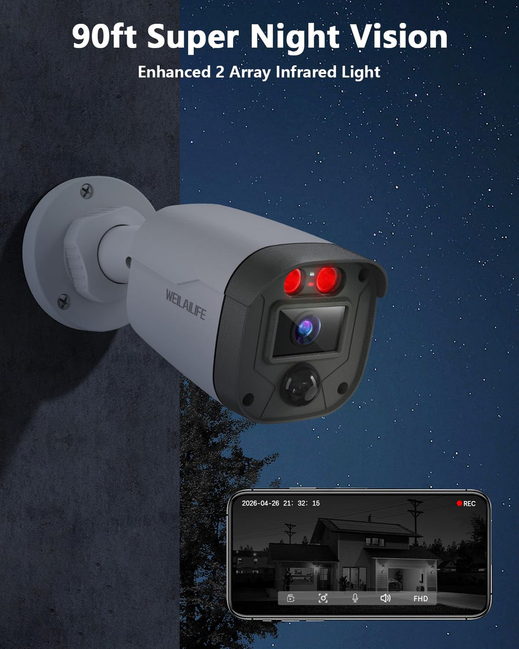 5MP Outdoor Wired Security Camera System, CCTV Video Surveillance System