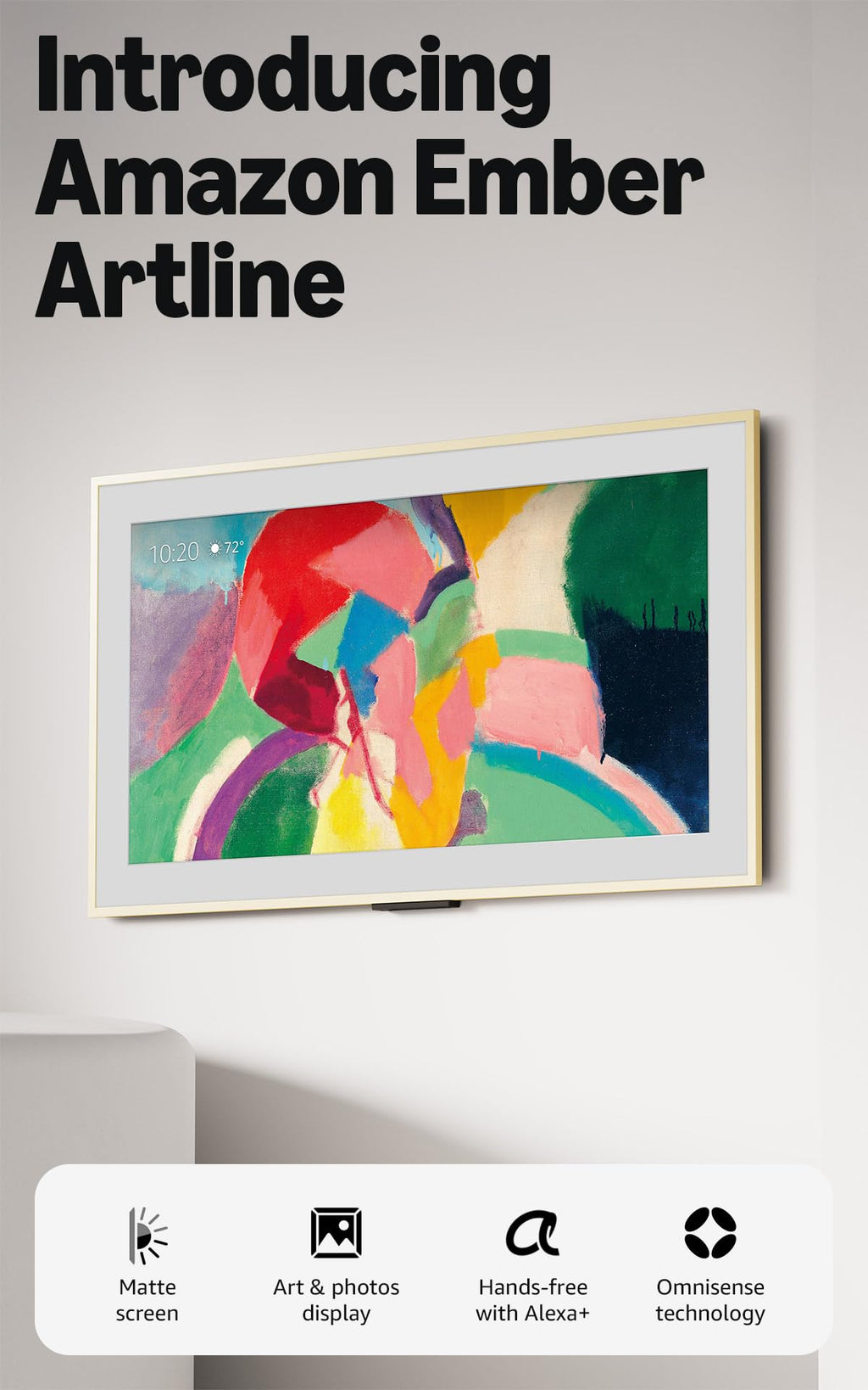 Amazon Ember Artline 55" with Fire TV (newest model), 4K Ultra HD QLED smart TV with free art and photos, anti-glare display, custom frames, Dolby Vision, find shows faster with Alexa+ - No Frame
