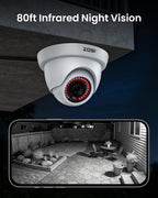ZOSI 3K Lite Security Camera System with 1TB Hard Drive,AI Human/Vehicle Detection,Night Vision,H.265+ 8Channel HD TVI DVR Recorder,4pcs 1080P HD 1920TVL Indoor Outdoor Surveillance CCTV Dome Cameras