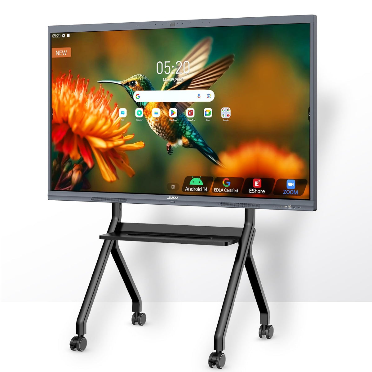 JAV 86" Smart Board Interactive Whiteboard, Google EDLA Certified 4K Touchscreen with 48MP AI Camera for Classroom Office Studio (Wall Mount Included)