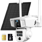 Dragon Touch 4G LTE Cellular Security Camera Outdoor, 4K Wireless Solar Bullet-PTZ Cam, 3 Lens, 10x Optical Zoom, 4G or WiFi 2 Mode, 360° PTZ AI Tracking, SIM Card and 64GB SD Card Included