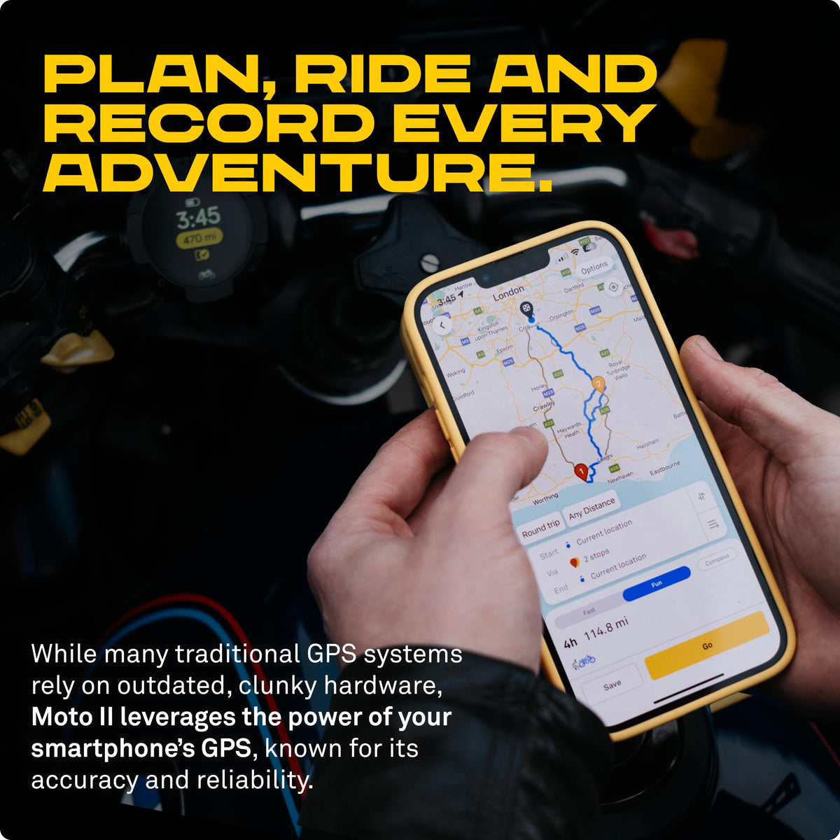 Beeline Moto II Black - GPS Navigation for Motorcycles