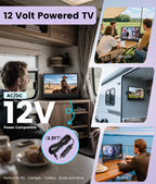 22 Inch TV,1080p LED Widescreen HDTV with Digital ATSC Tuners, Flat Screen TV with HDMI/VGA/RCA/USB for Kitchen, RV, Bedroom, Caravan(NO Smart TV)-New Model