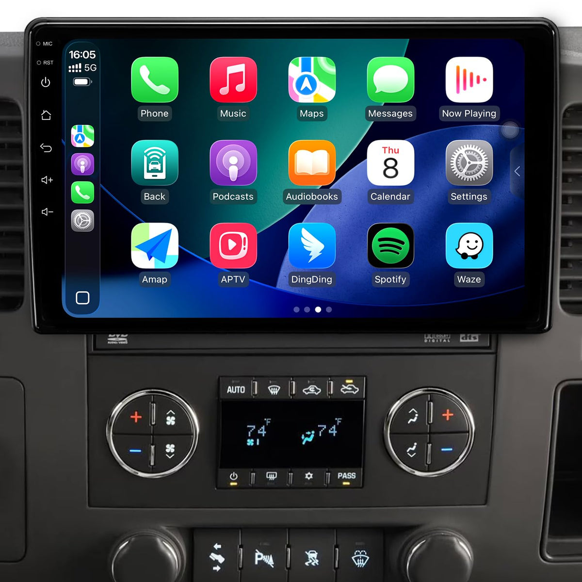 64G Android Car Radio for Chevy Silverado 2007-2013 GMC Sierra Yukon Upgrade Stereo Wireless CarPlay Android Auto 10.2" Touch Screen/Android13/Bluetooth/GPS Navigation/AHD Backup Camera/FM/AM