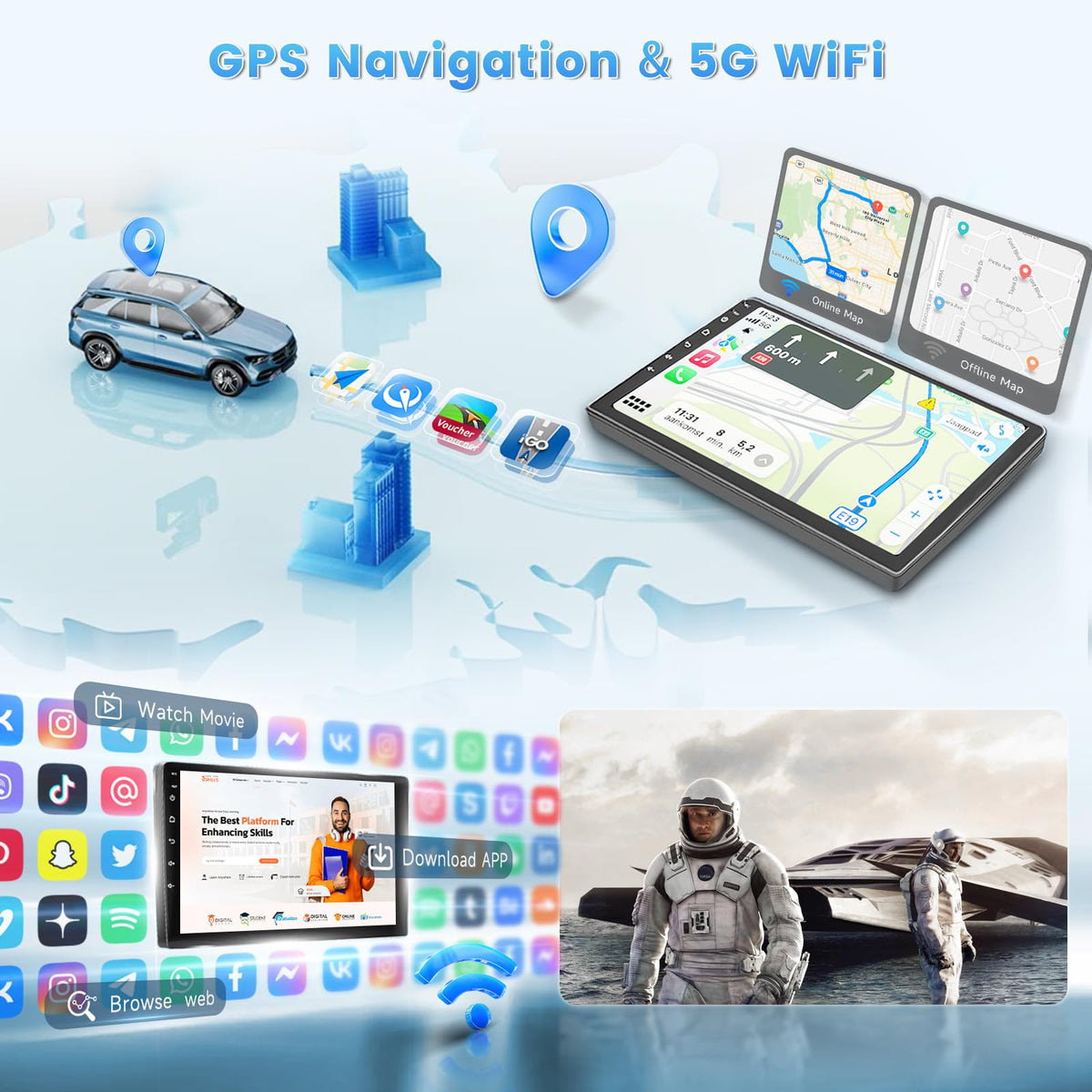 [DSP & EQ] 2+64G Car Radio for Ford Escape 2014-2019