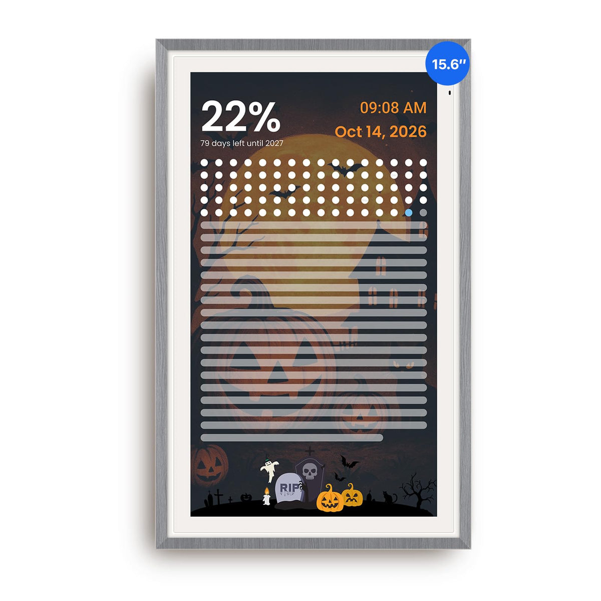 Apolosign 15.6-inch Digital Calendar, No-Subscription, Smart Wall Planner with Calendar Sync, Chore Chart, Meal, Apps & Dashboard, Electronic Display for Schedules, Dual Mode, with Stand (Teak)