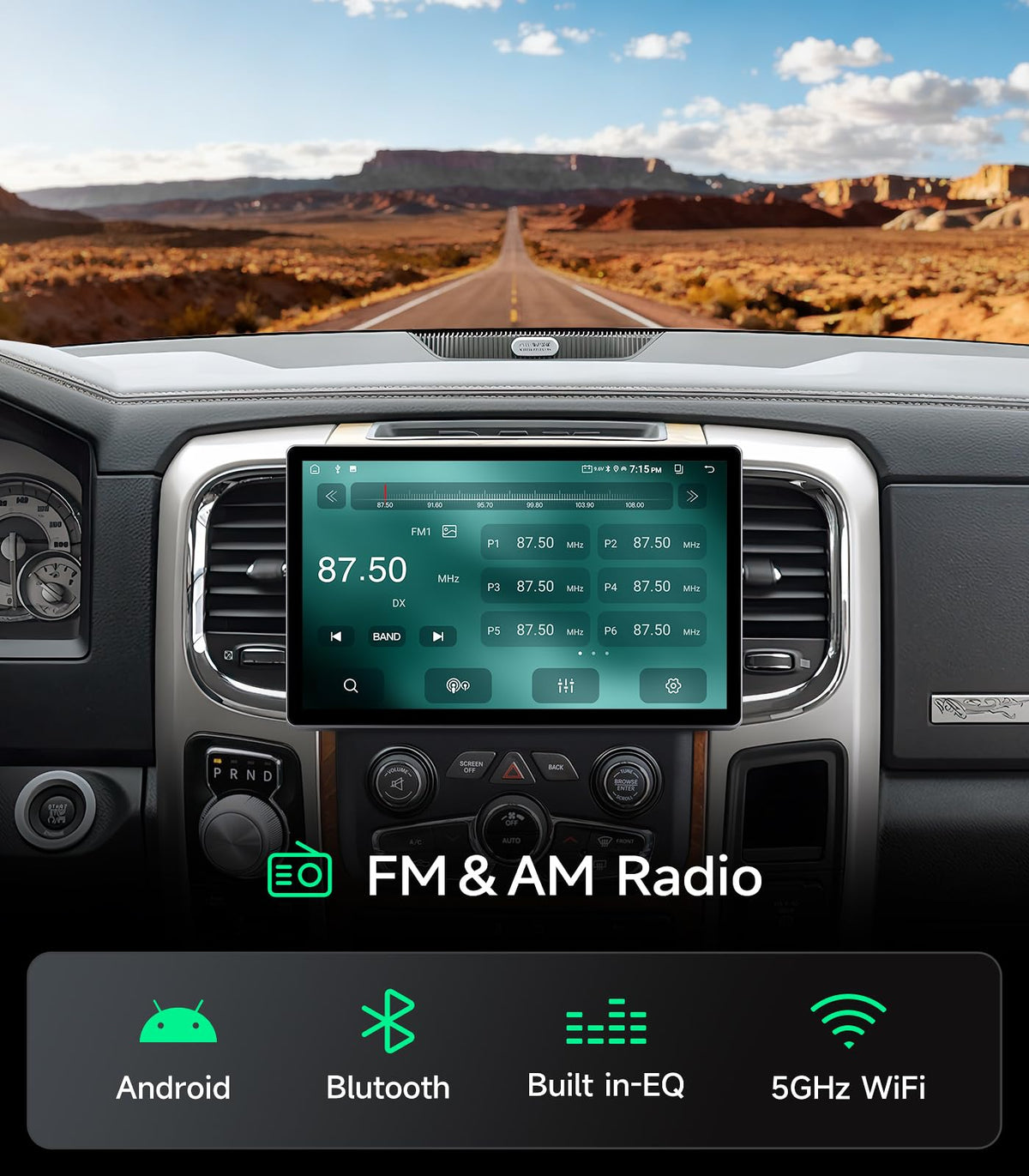 Car Radio for Dodge Ram 1500 2500 3500 2013-2018, CarPlay Android Auto