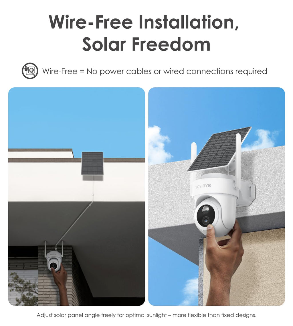4K Solar Security Cameras Wireless Outdoor, 2-Cam Kit, No Subscription