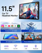 11.5" Android Car TV Headrest Monitor Touchscreen Rear Seat Entertainment