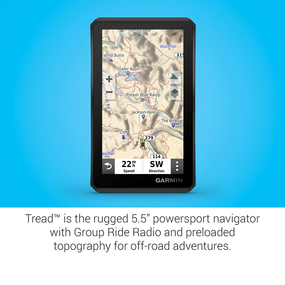 Garmin Tread Powersport Off-Road Navigator with Group Ride Radio, Group Tracking and Voice Communication, 5.5" Display, 010-02406-00 (Renewed)