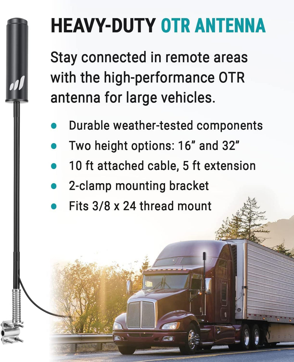 SureCall Fusion2Go OTR 5G/4G Cell Signal Booster for Truck, Work Van, SUV